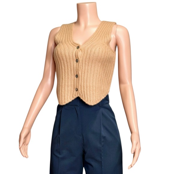 FAVORITE DAUGHTER The Knit Favorite Vest, Wool/Cashmere Mauve, XS - Picture 6 of 14